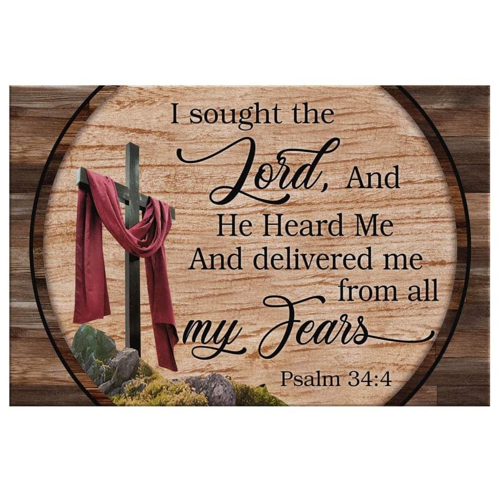 Psalm 34:4 I Sought The Lord And He Heard Me Canvas Wall Art Psalm 34:4 I Sought The Lord And He Heard Me Canvas Wall Art