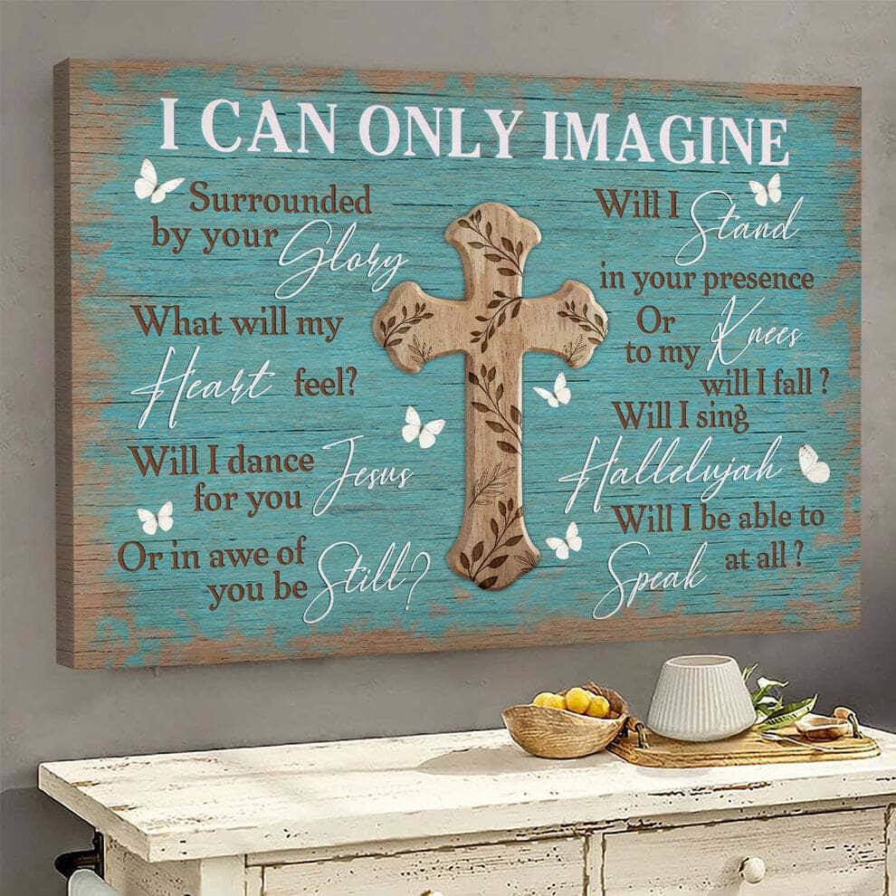 Christian I Can Only Imagine Canvas Wall Art Cross Butterfly Christian I Can Only Imagine Canvas Wall Art Cross Butterfly