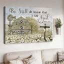 Christian Psalm 46:10 Be Still And Know That I Am God Canvas Wall Art Wooden Cross