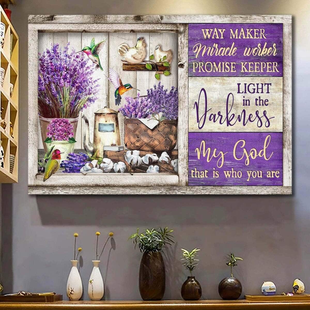 Christian Canvas Wall Art Way Maker Miracle Worker Lavender Christian Canvas Wall Art Way Maker Miracle Worker Lavender