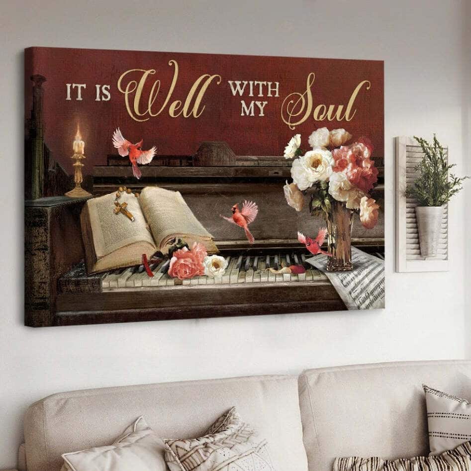 Christian Canvas Wall Art Cross It Is Well With My Soul Christian Canvas Wall Art Cross It Is Well With My Soul