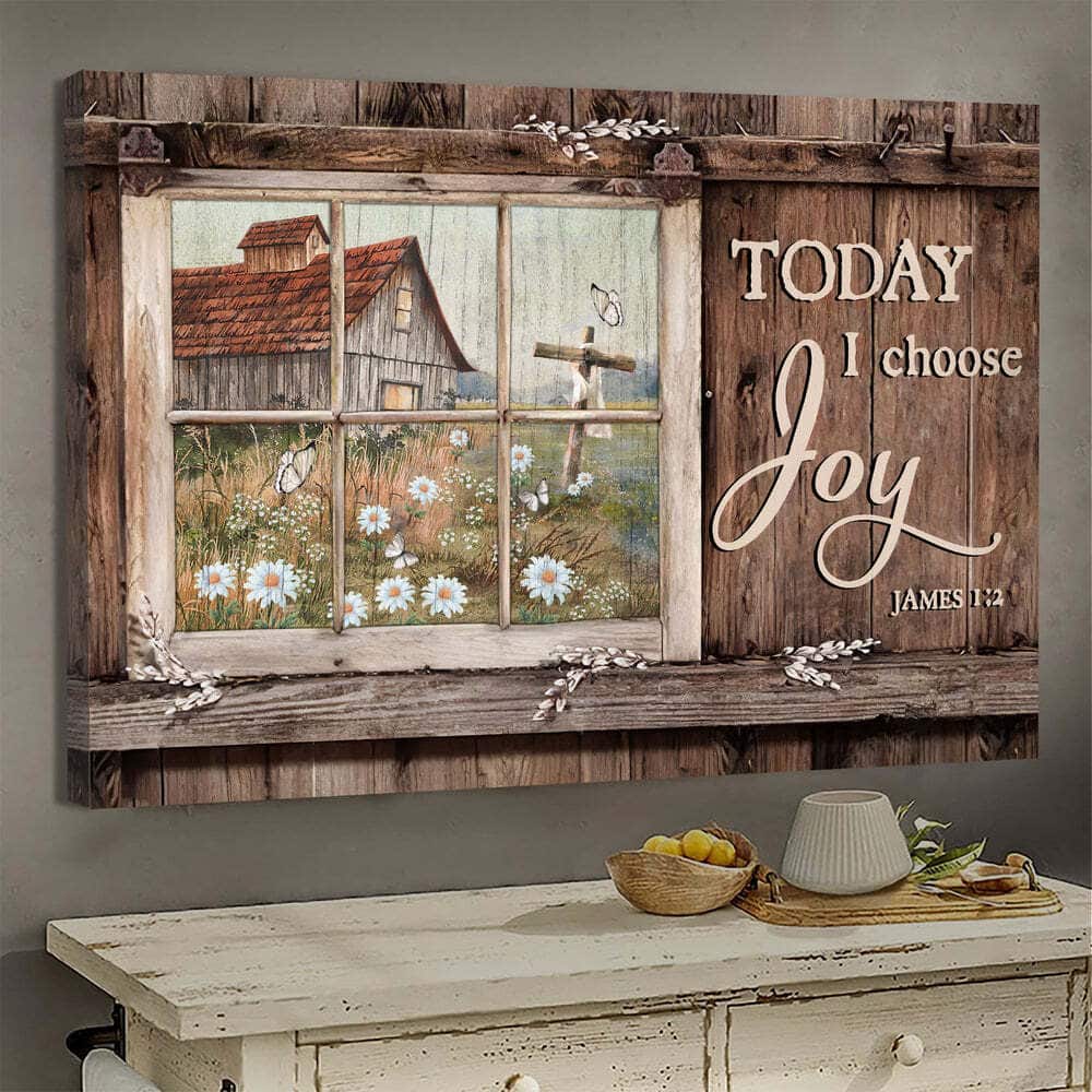 Christian James 1:2 Today I Choose Joy Canvas Wall Art Daisy Garden Christian James 1:2 Today I Choose Joy Canvas Wall Art Daisy Garden