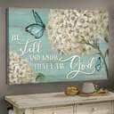 Christian Psalm 46:10 Be Still And Know That I Am God Canvas Wall Art White Hydrangeas Christian Psalm 46:10 Be Still And Know That I Am God Canvas Wall Art White Hydrangeas