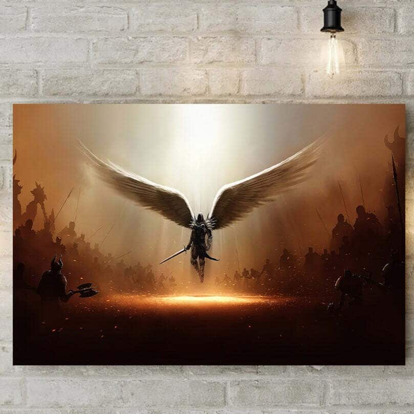 Christian Canvas Wall Art Wings Of God Warrior Christian Canvas Wall Art Wings Of God Warrior