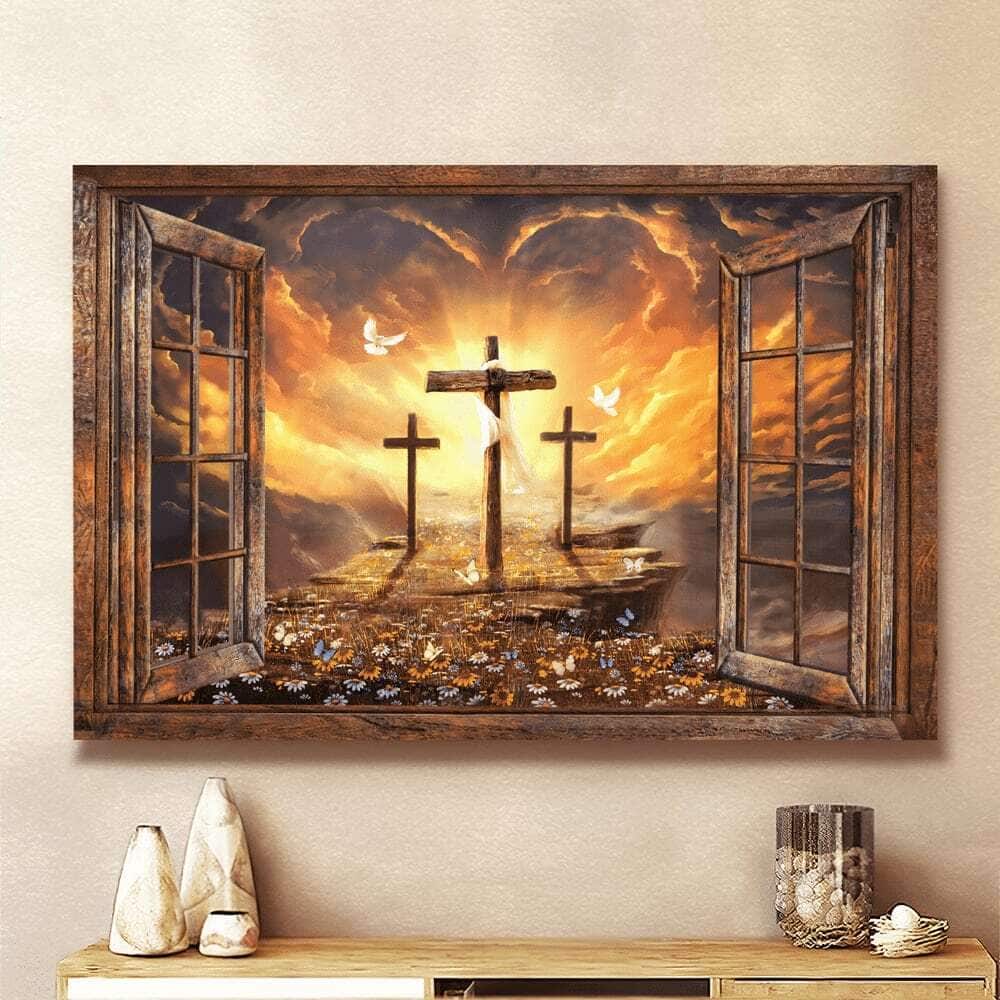 Christian Canvas Wall Art Window Sunset Path To Heaven Jesus Christian Canvas Wall Art Window Sunset Path To Heaven Jesus