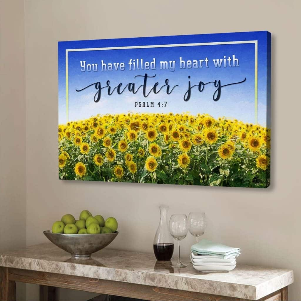 Christian Canvas Wall Art You Have Filled My Heart With Greater Joy Psalm 4:7