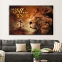 Christian Canvas Wall Art Lion Of Judah Be Still And Know