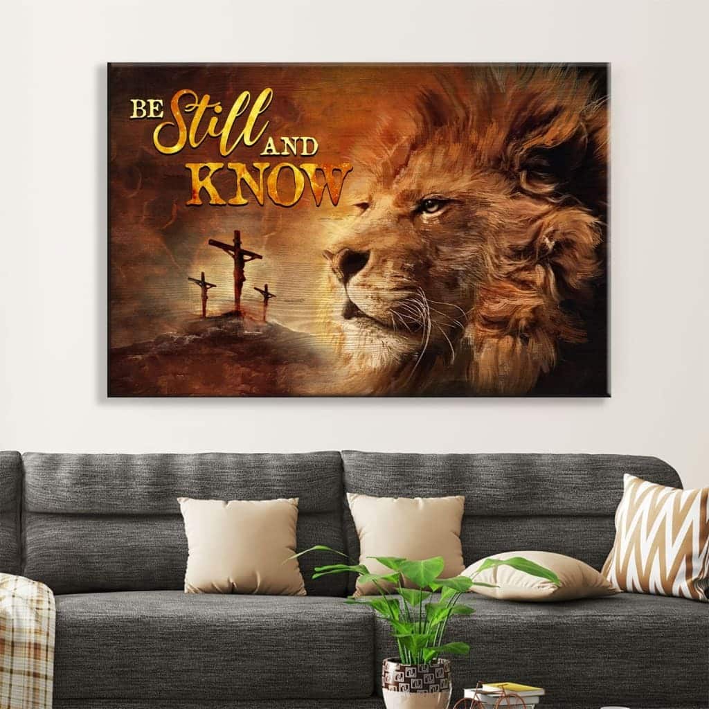 Christian Canvas Wall Art Lion Of Judah Be Still And Know Christian Canvas Wall Art Lion Of Judah Be Still And Know