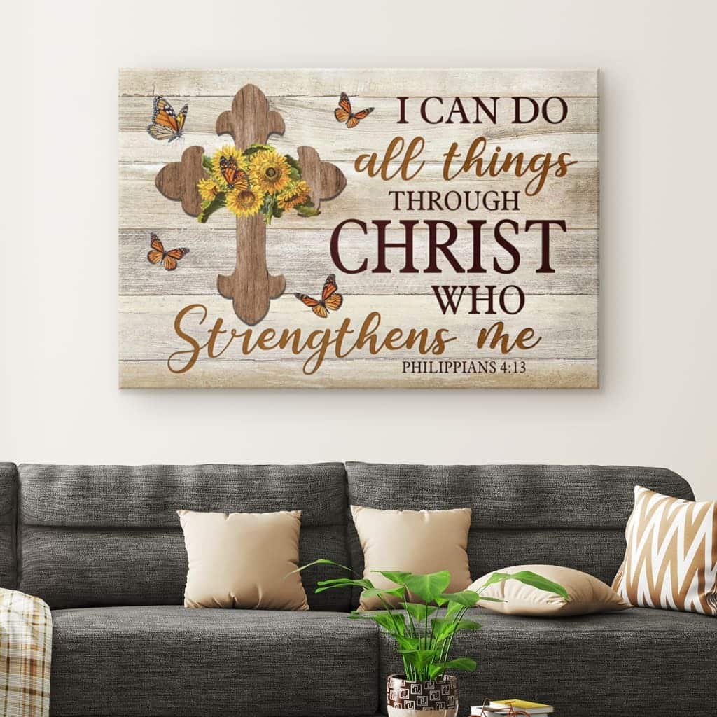 Christian Philippians 4:13 I Can Do All Things Through Christ Canvas Wall Art Christian Philippians 4:13 I Can Do All Things Through Christ Canvas Wall Art