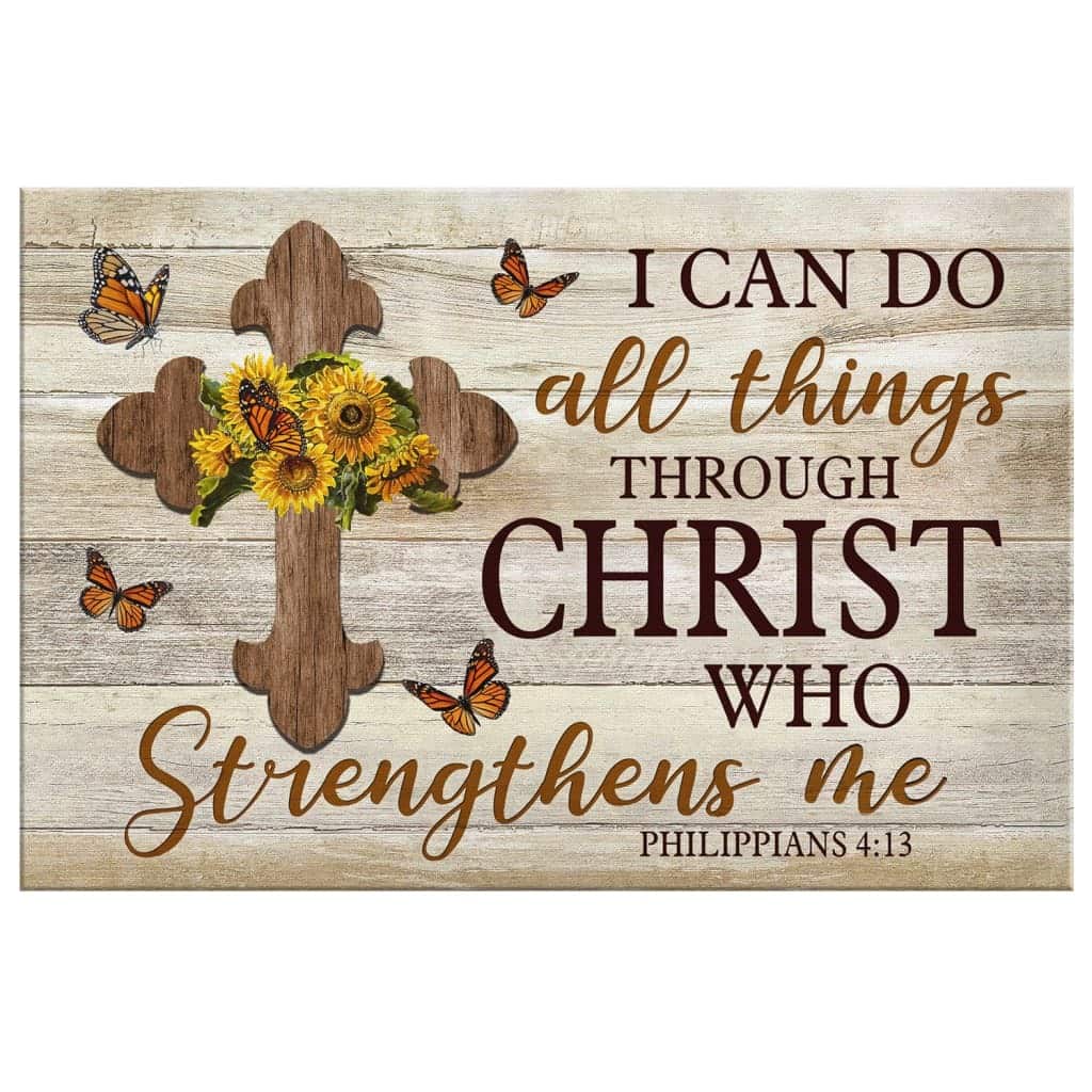 Christian Philippians 4:13 I Can Do All Things Through Christ Canvas Wall Art Christian Philippians 4:13 I Can Do All Things Through Christ Canvas Wall Art