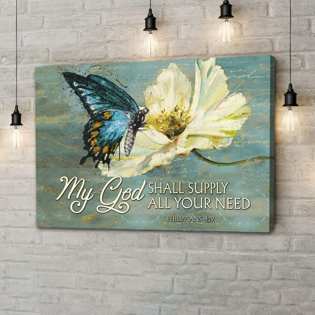 Christian Canvas Wall Art My God Shall Supply All Your Need Philippians 4:19