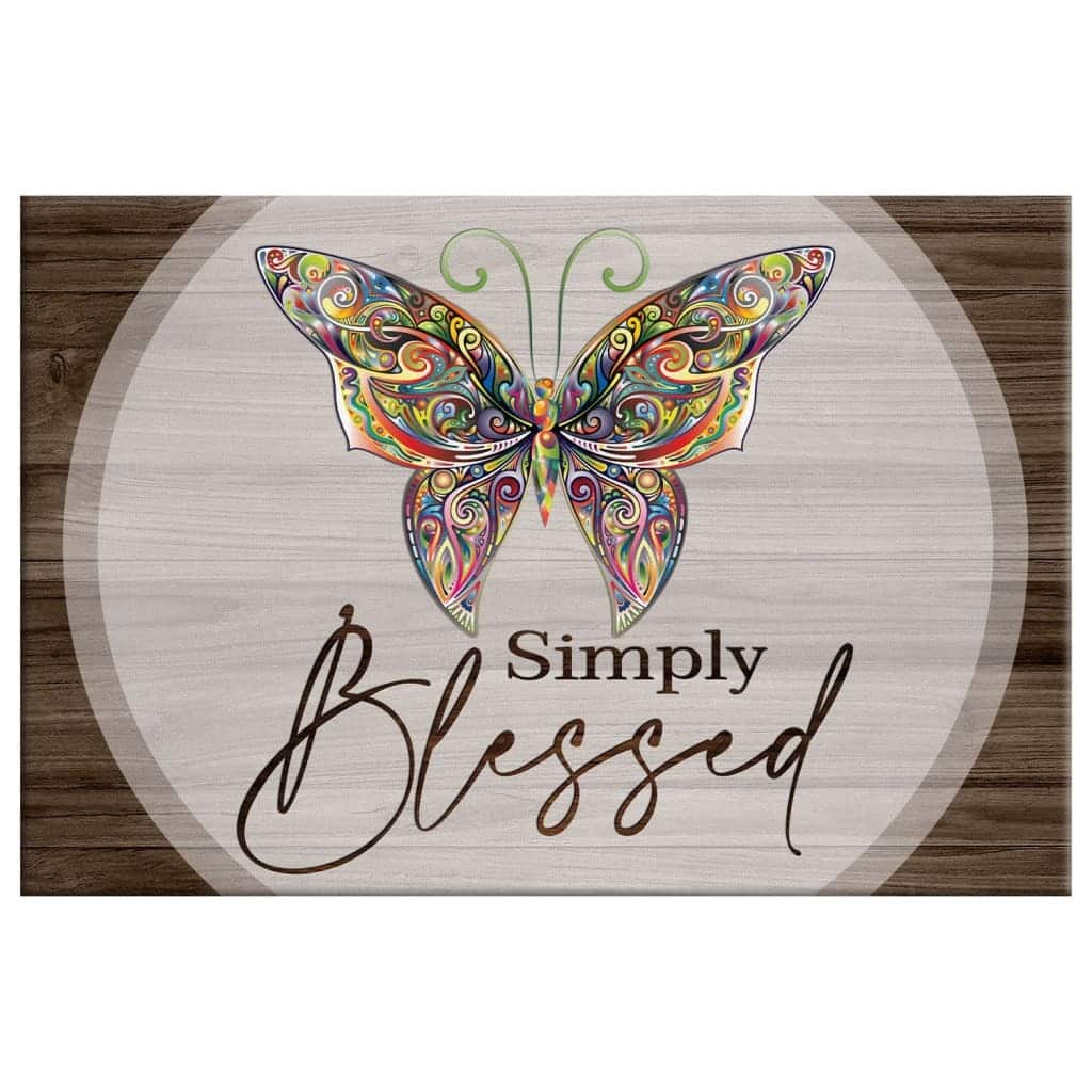 Christian Simply Blessed Canvas Wall Art Butterflies Christian Simply Blessed Canvas Wall Art Butterflies