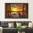 Christian Give It To God And Go To Sleep Canvas Wall Art Boat Sunset