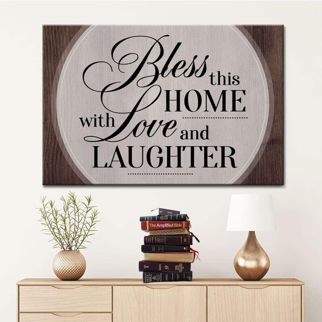 Christian Canvas Wall Art Bless This Home With Love And Laughter