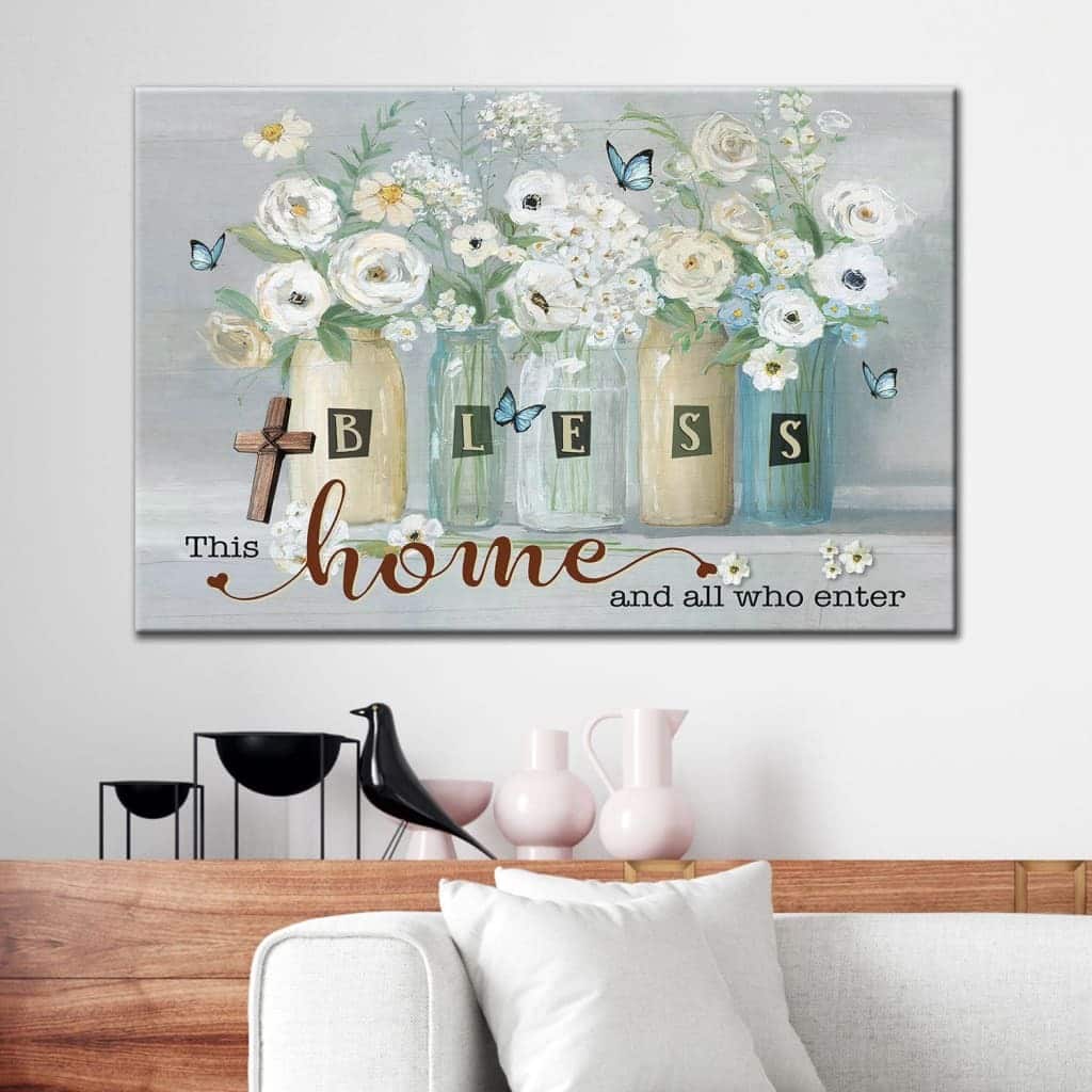 Christian Canvas Wall Art Bless This Home And All Who Enter Christian Canvas Wall Art Bless This Home And All Who Enter