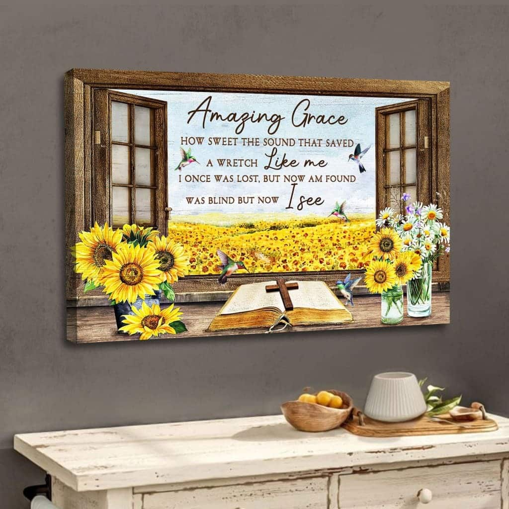 Christian Canvas Wall Art Amazing Grace How Sweet The Sound That Saved