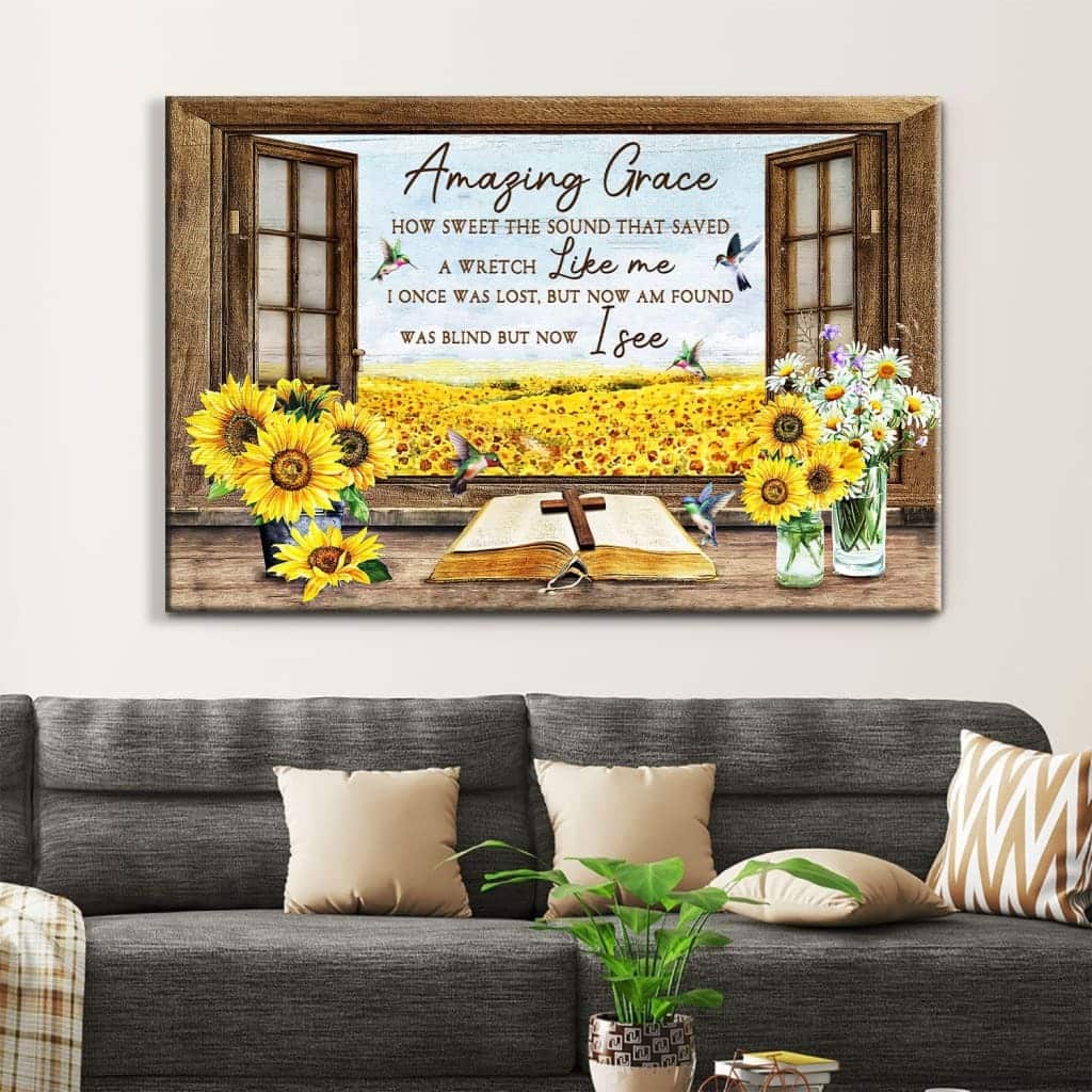 Christian Canvas Wall Art Amazing Grace How Sweet The Sound That Saved