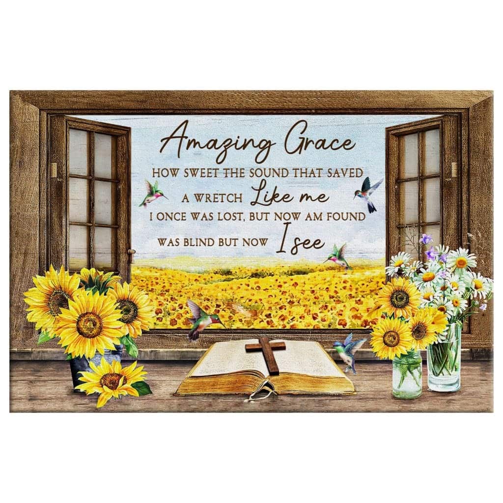 Christian Canvas Wall Art Amazing Grace How Sweet The Sound That Saved