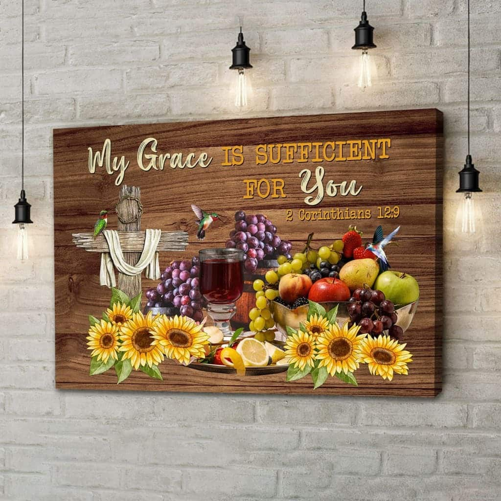 Christian Canvas Wall Art 2 Corinthians 12:9 My Grace Is Sufficient For You