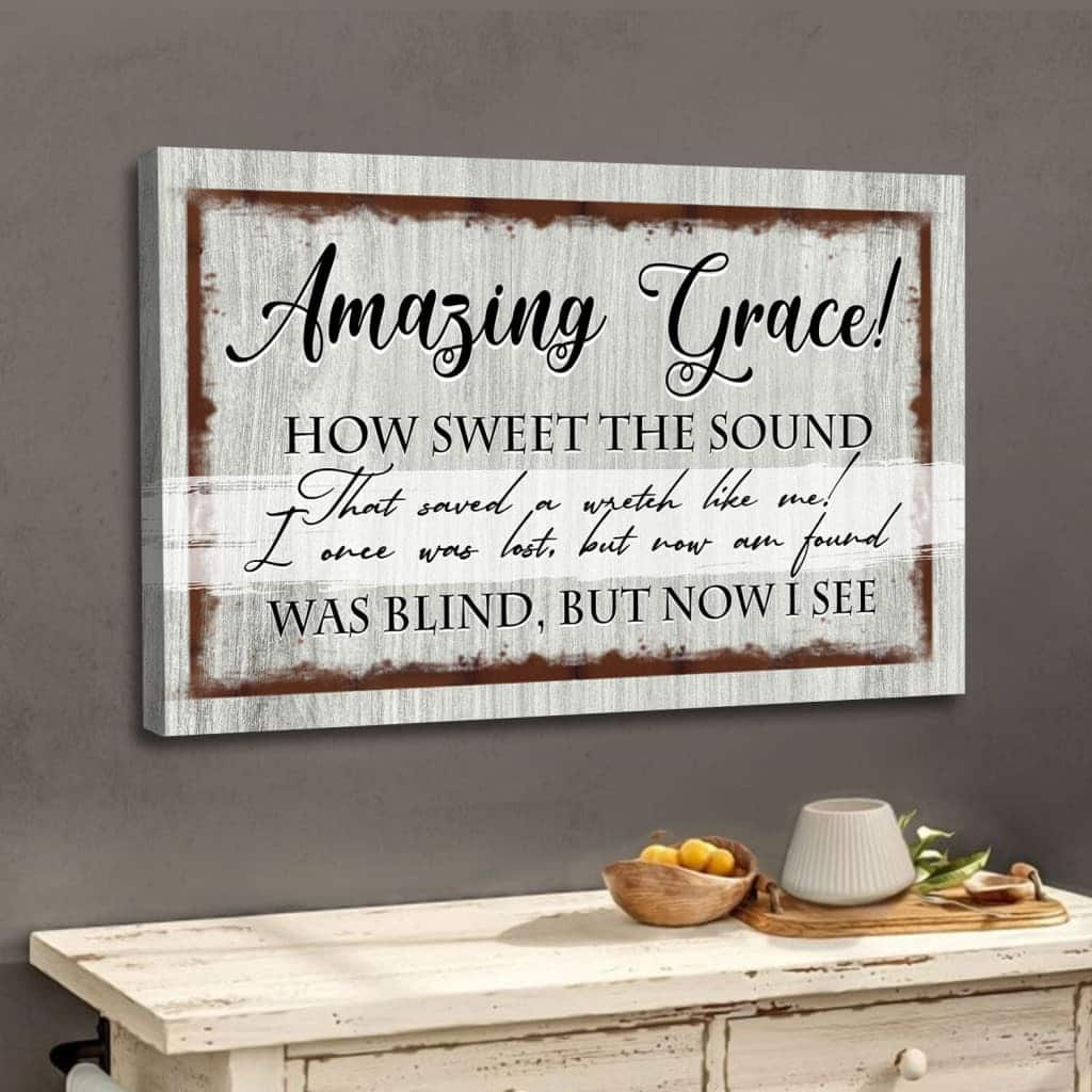 Christian Canvas Wall Art Amazing Grace That Saved A Wretch Like Me