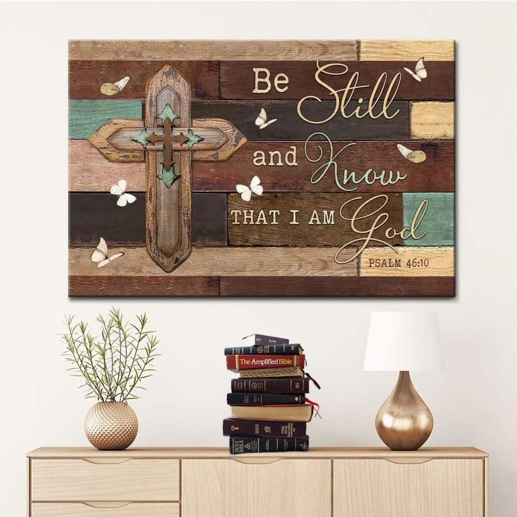 Christian Canvas Wall Art Cross Be Still And Know That I Am God Christian Canvas Wall Art Cross Be Still And Know That I Am God