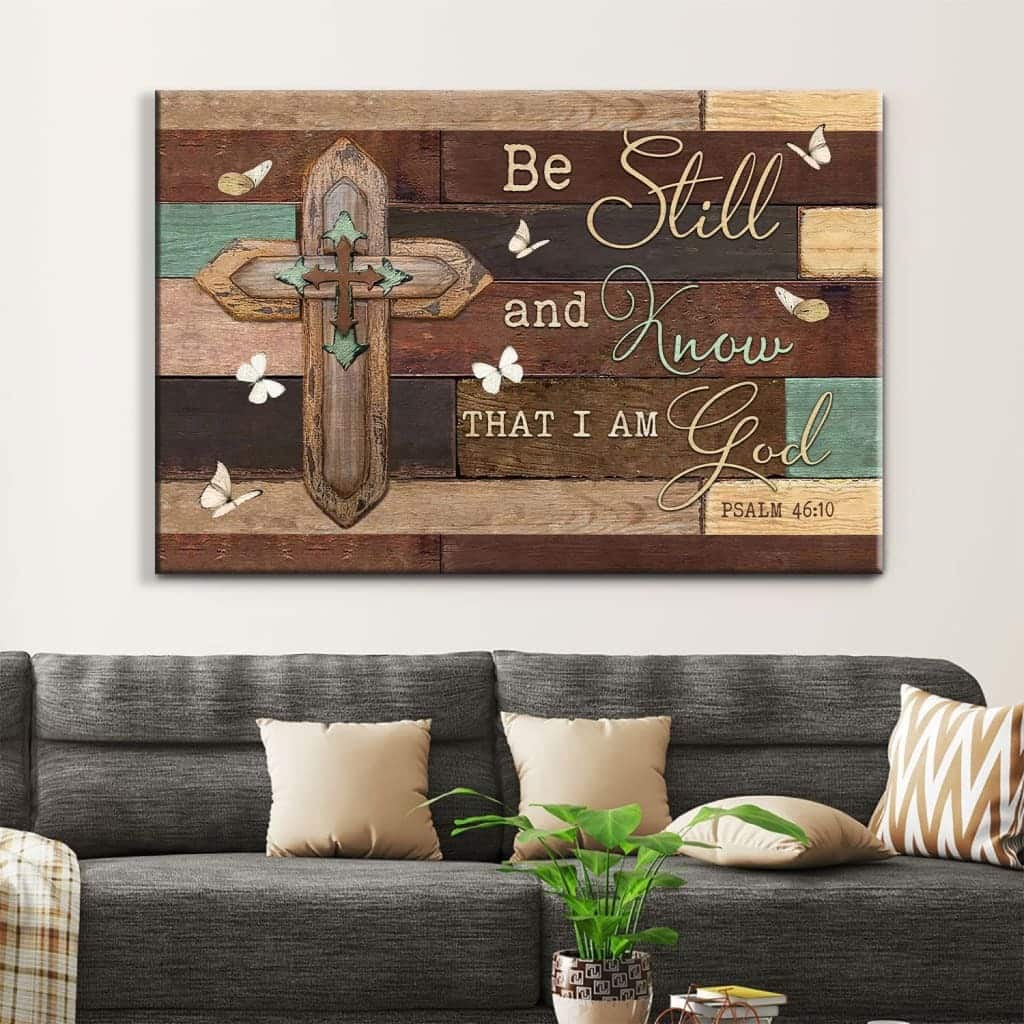 Christian Canvas Wall Art Cross Be Still And Know That I Am God Christian Canvas Wall Art Cross Be Still And Know That I Am God