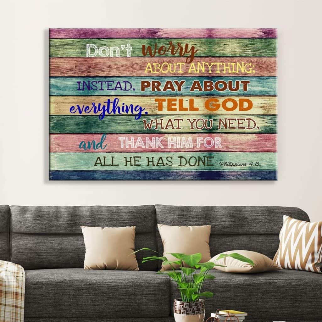 Christian Canvas Wall Art Don’t Worry About Anything Christian Canvas Wall Art Don’t Worry About Anything