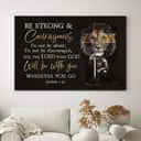 Christian Canvas Wall Art Be Strong And Courageous Joshua 1:9