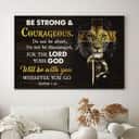 Christian Joshua 1:9 Be Strong And Courageous Canvas Wall Art Cross Lion Christian Joshua 1:9 Be Strong And Courageous Canvas Wall Art Cross Lion