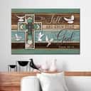 Christian Psalm 46:10 Be Still and Know That I Am God Canvas Wall Art Dove Cross