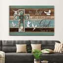 Christian Psalm 46:10 Be Still and Know That I Am God Canvas Wall Art Dove Cross
