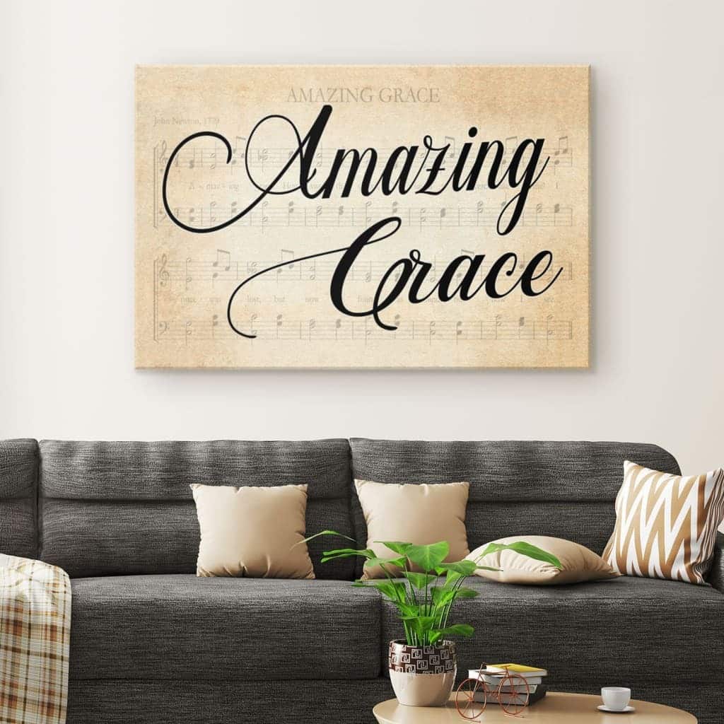 Christian Canvas Wall Art Amazing Grace Farmhouse Christian Canvas Wall Art Amazing Grace Farmhouse