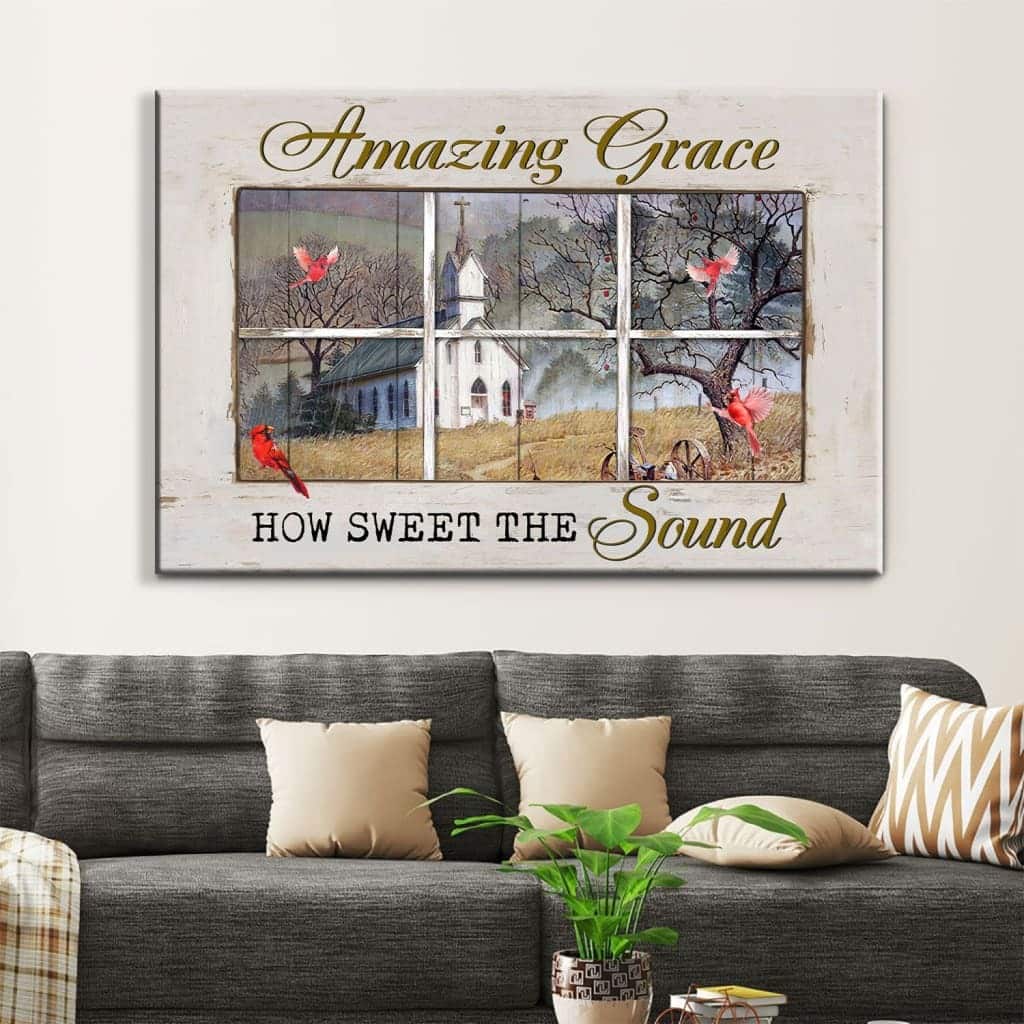 Christian Canvas Wall Art Amazing Grace How Sweet The Sound Old Country Church Christian Canvas Wall Art Amazing Grace How Sweet The Sound Old Country Church