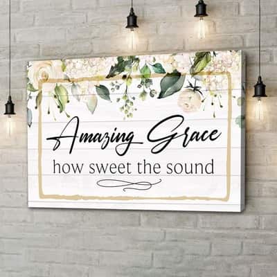 Vintage Christian Amazing Grace How Sweet The Sound Canvas Wall Art