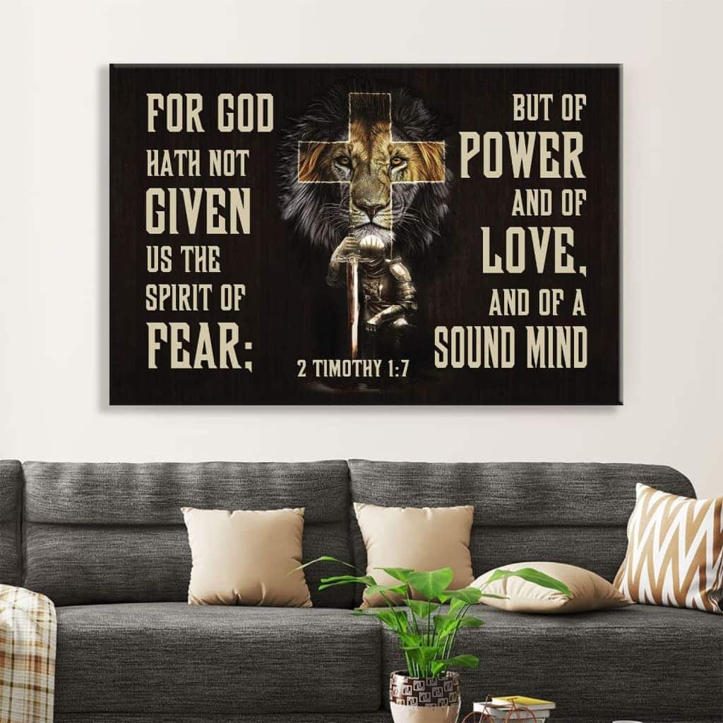 Christian Canvas Wall Art 2 Timothy 1:7 For God Hath Not Given Us The Spirit Of Fear Christian Canvas Wall Art 2 Timothy 1:7 For God Hath Not Given Us The Spirit Of Fear