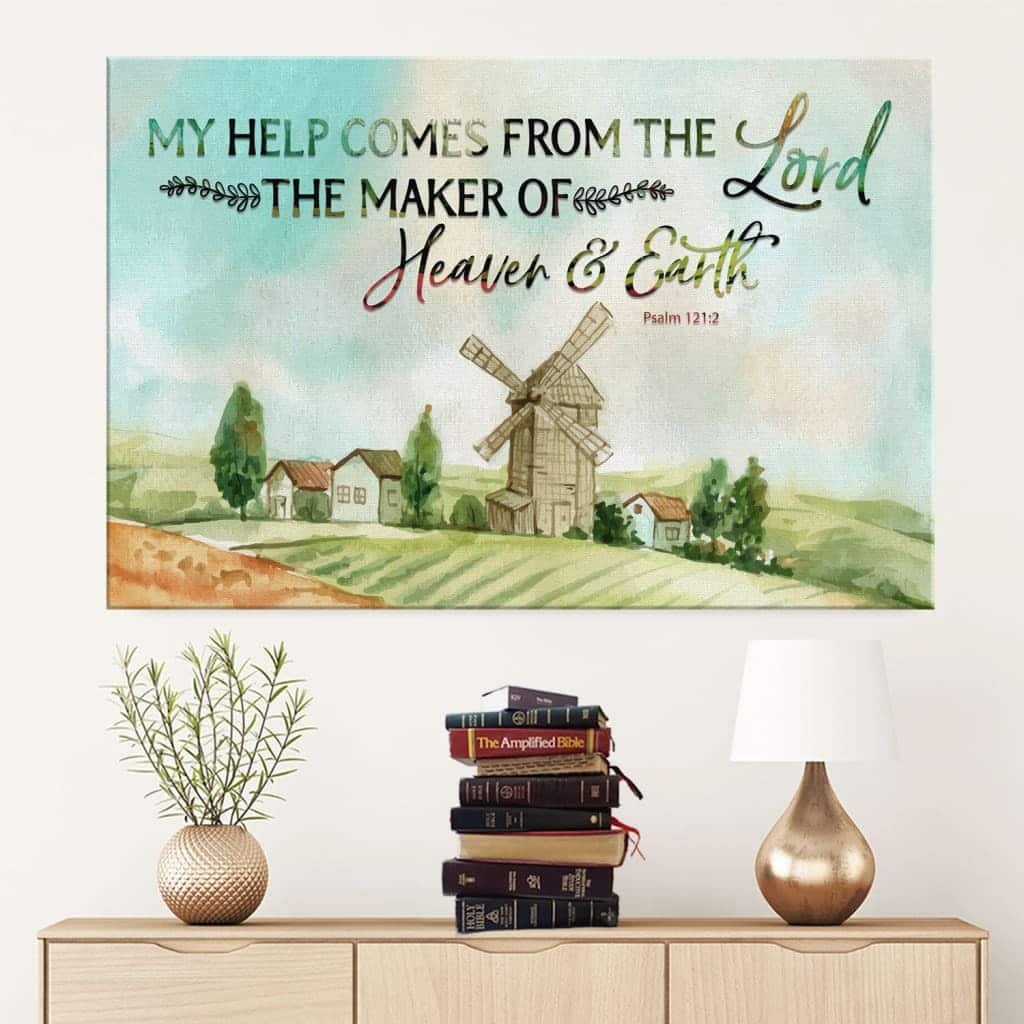 Christian Canvas Wall Art My Help Comes From The Lord Psalm 12:12 Christian Canvas Wall Art My Help Comes From The Lord Psalm 12:12