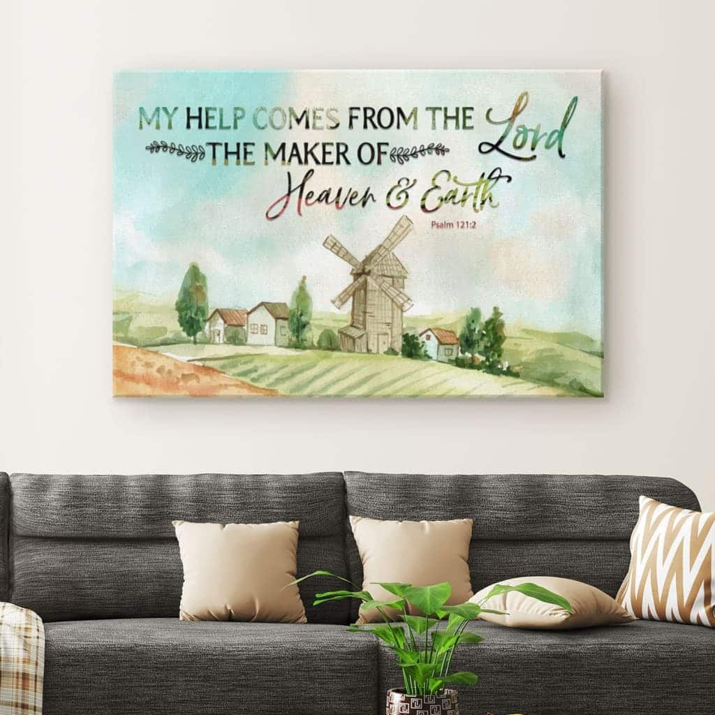 Christian Canvas Wall Art My Help Comes From The Lord Psalm 12:12 Christian Canvas Wall Art My Help Comes From The Lord Psalm 12:12