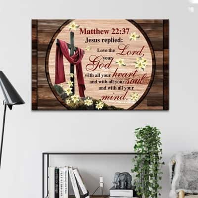 Christian Canvas Wall Art Love The Lord Your God With All Your Heart