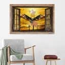 Christian Canvas Wall Art Jesus Open Arms Bald Eagle