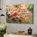 Christian Canvas Wall Art God Knew My Heart Needed You Cardinal Bird