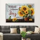 Christian James 1:2 Today I Choose Joy Canvas Wall Art Religious Sunflower