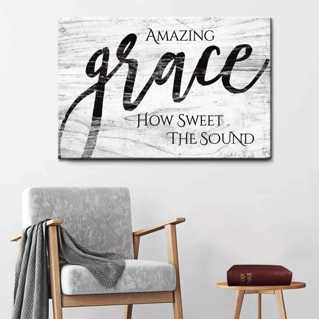 Christian Canvas Wall Art Amazing Grace Farmhouse Style Christian Canvas Wall Art Amazing Grace Farmhouse Style