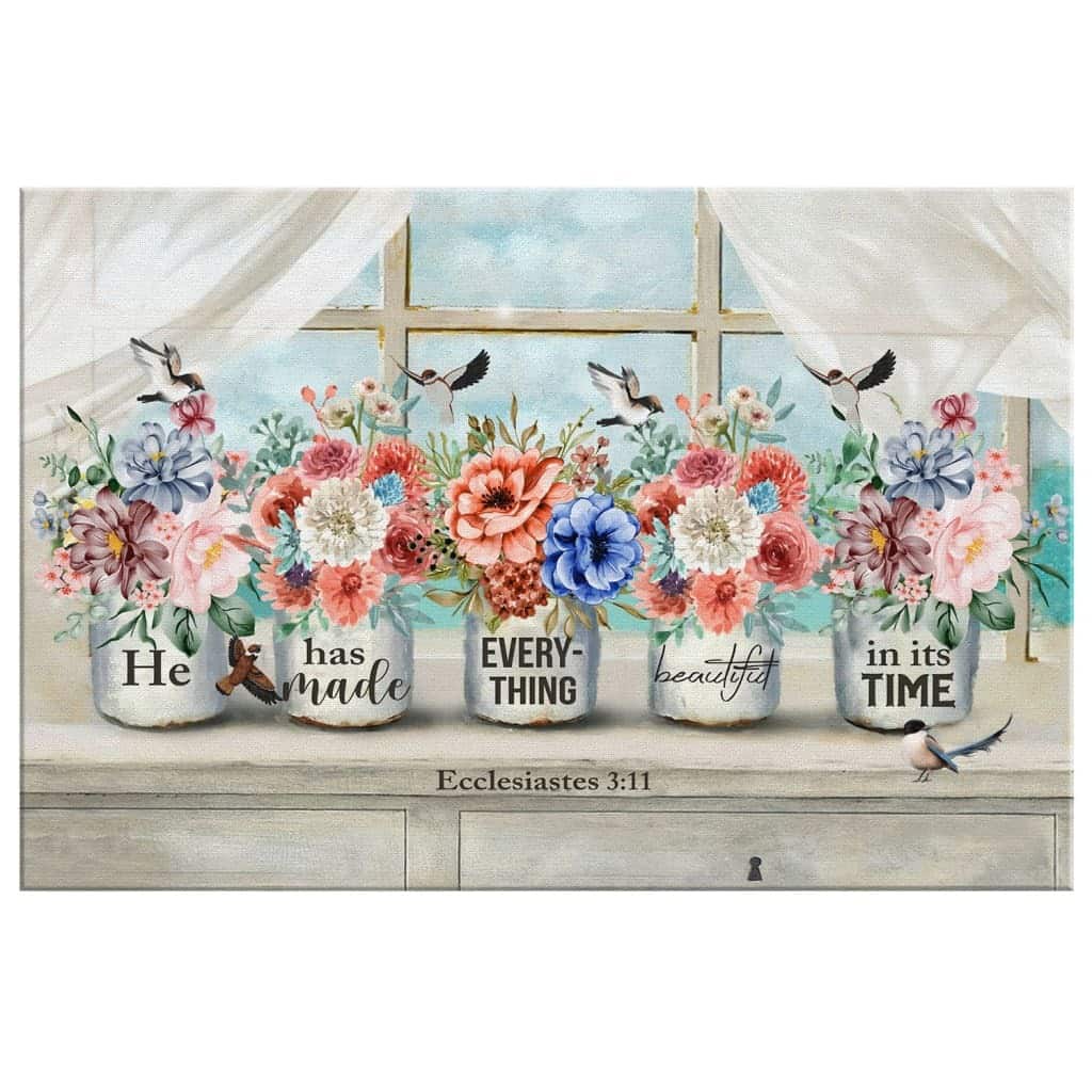 Christian Canvas Wall Art He Has Made Everything Beautiful In Its Time Christian Canvas Wall Art He Has Made Everything Beautiful In Its Time