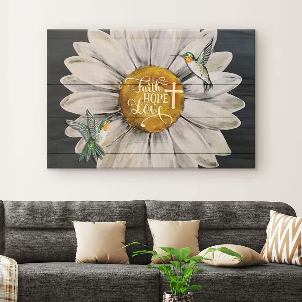 Christian Canvas Wall Art Hummingbird Sunflower Faith Hope Love Christian Canvas Wall Art Hummingbird Sunflower Faith Hope Love