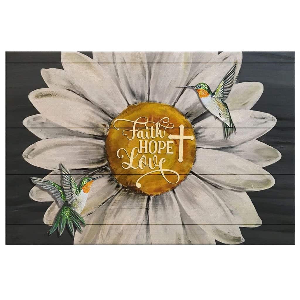 Christian Canvas Wall Art Hummingbird Sunflower Faith Hope Love Christian Canvas Wall Art Hummingbird Sunflower Faith Hope Love