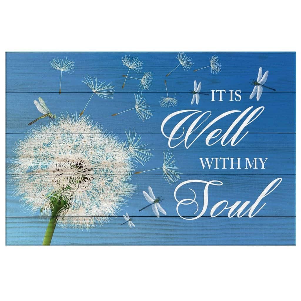 Christian Canvas Wall Art Dandelion It Is Well With My Soul Christian Canvas Wall Art Dandelion It Is Well With My Soul