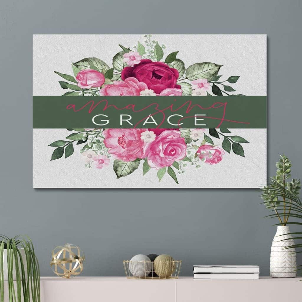 Christian Canvas Wall Art Amazing Grace Flower Christian Canvas Wall Art Amazing Grace Flower