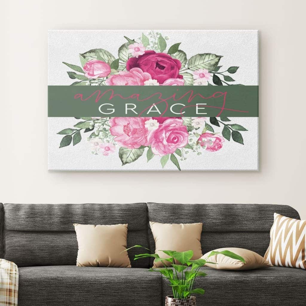Christian Canvas Wall Art Amazing Grace Flower Christian Canvas Wall Art Amazing Grace Flower