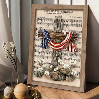 Vintage Christian God Bless America Canvas Print