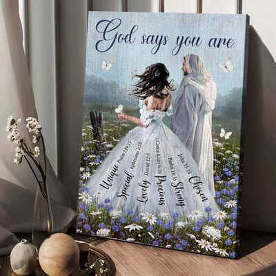 Christian Canvas Print God Says You Are Woman Jesus Christ